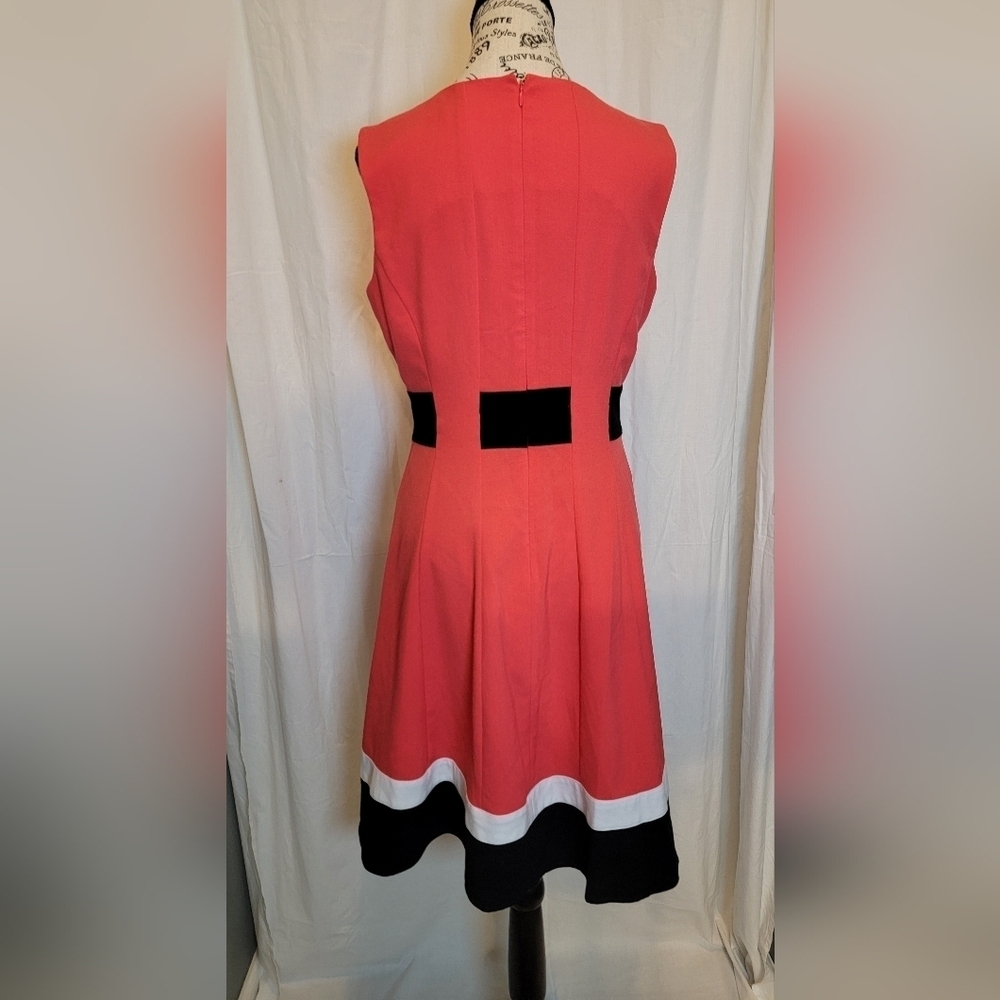 Calvin Klein Coral and Black Mini Dress - Picture 3 of 6